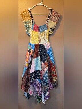 Women's Bohemian Patchwork Maxi Dress - Multicolor